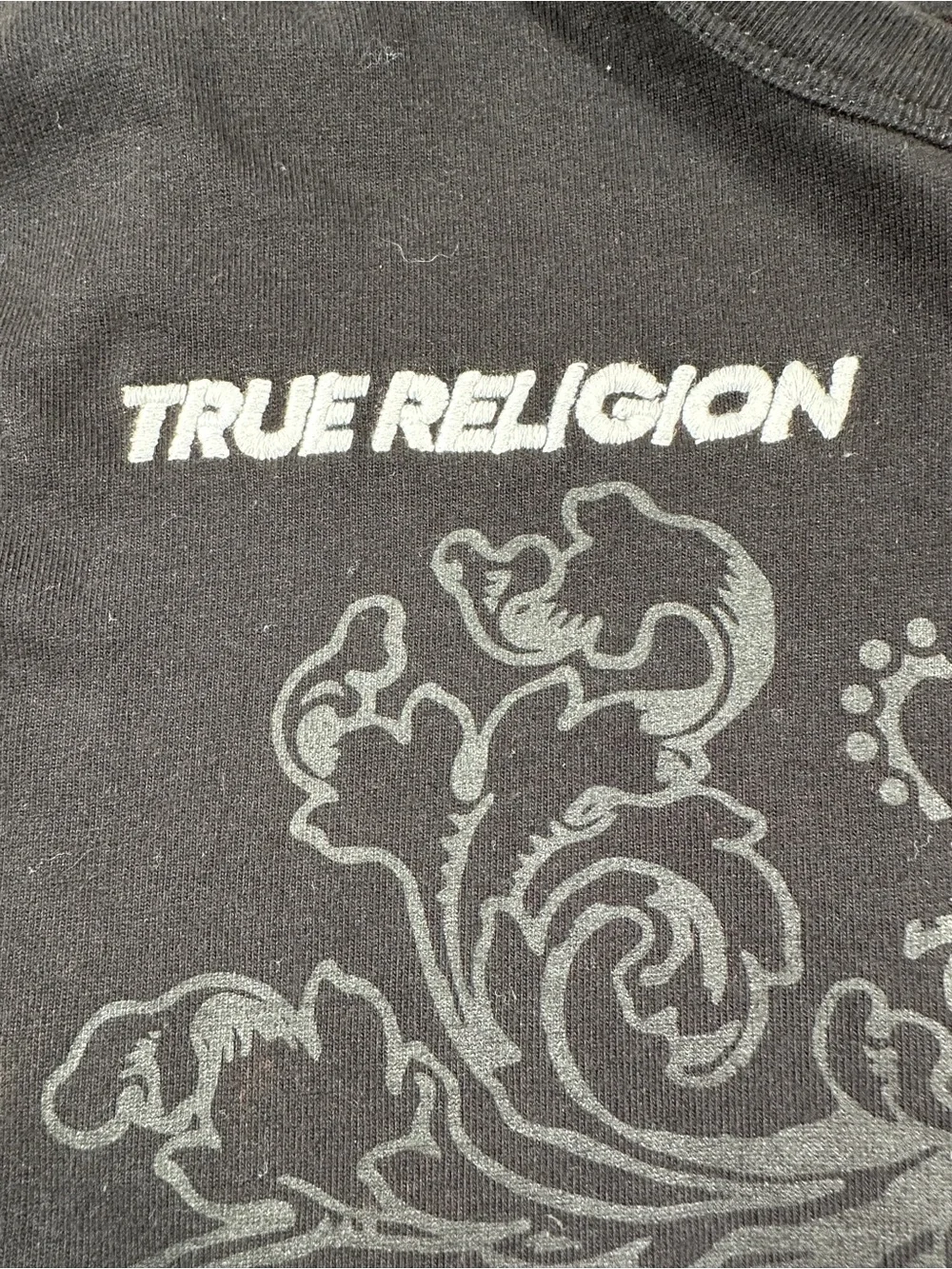 True Religion Men's Red & Black Split Crest 2020 Long Sleeve Shirt (Size XL)